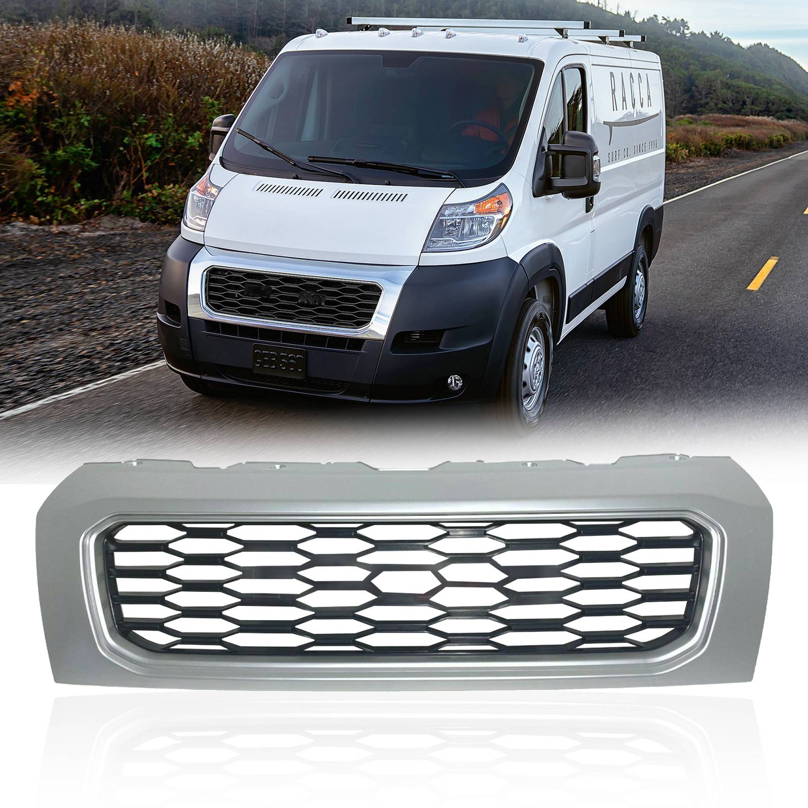 Front Grill For 2019-2022 Ram ProMaster Gloss Black