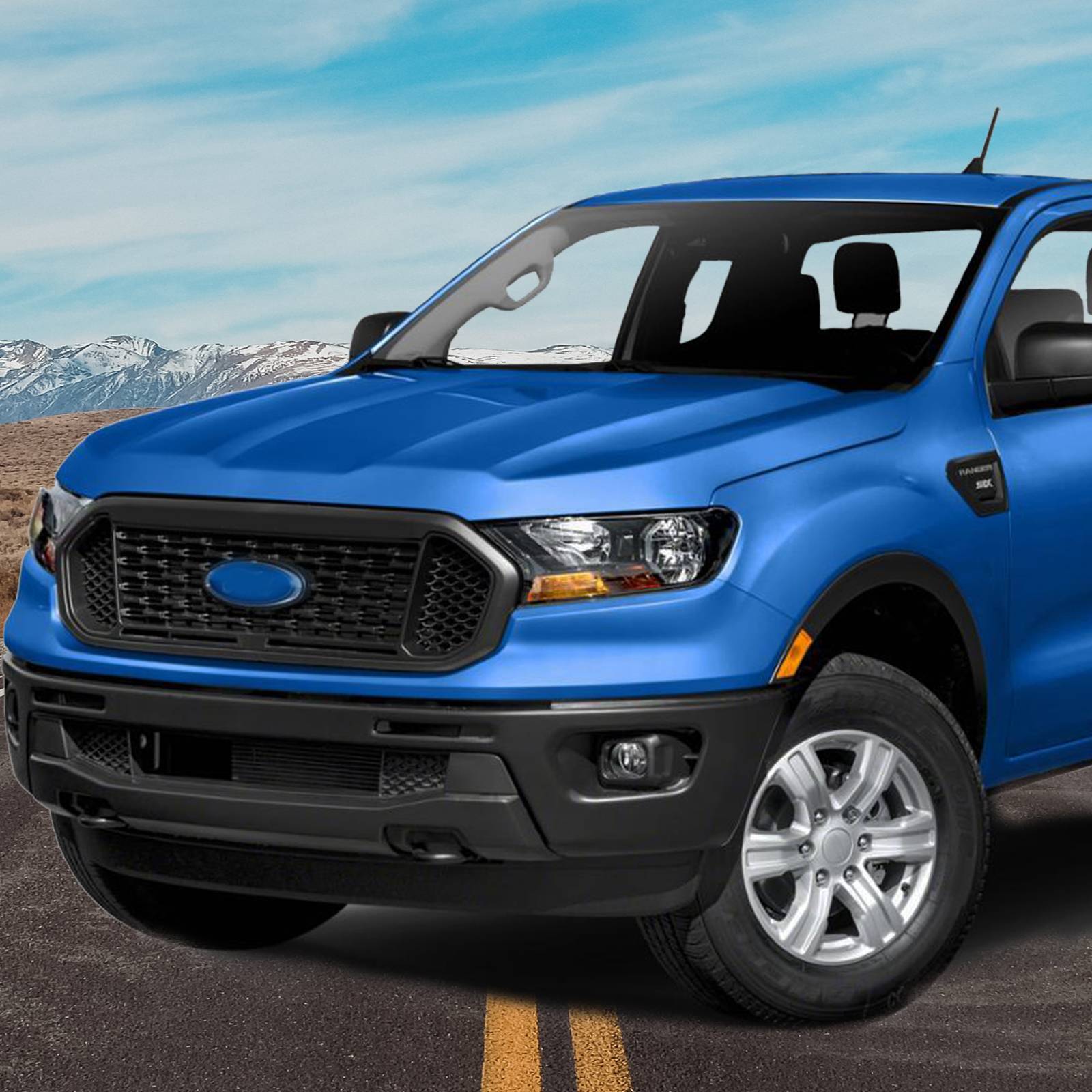 Paintable Steel Front Bumper For 2019-2023 Ford Ranger With Sensor Holes