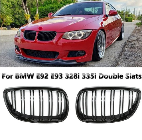 For BMW E92 E93 2007-2010 Gloss Black Front Kidney Grille