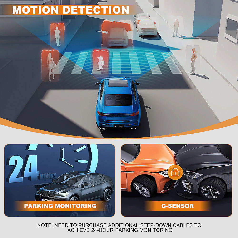 Front And Rear Dashcam Record 4K HD
