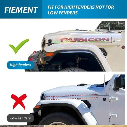 Fenders Front And Rear Compatible With 2018-2024 Jeep Wrangler JL And JLU Unlimited Rubicon Not For 4XE