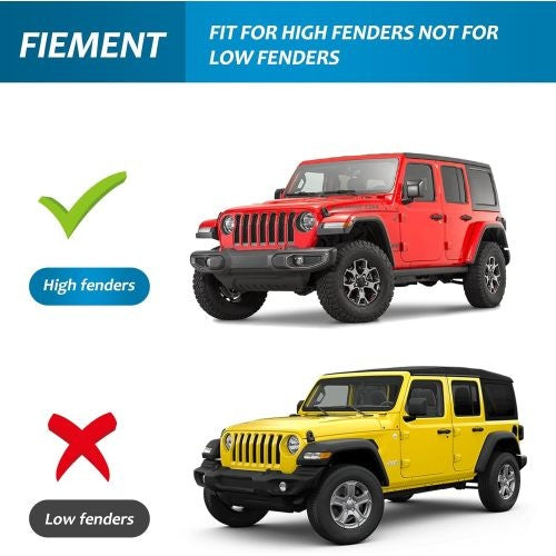 Fenders Front And Rear Compatible With 2018-2024 Jeep Wrangler JL And JLU Unlimited Rubicon Not For 4XE