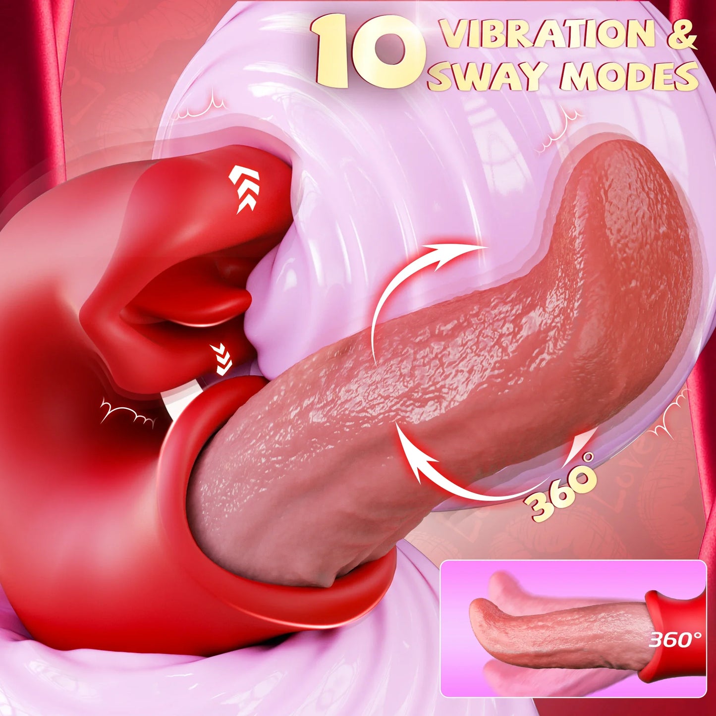 3 in 1 Realistic Tongue Massager for Women