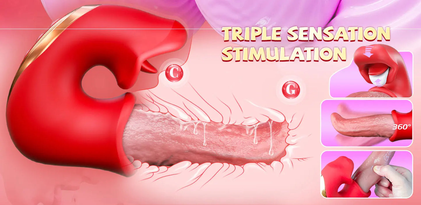 3 in 1 Realistic Tongue Massager for Women