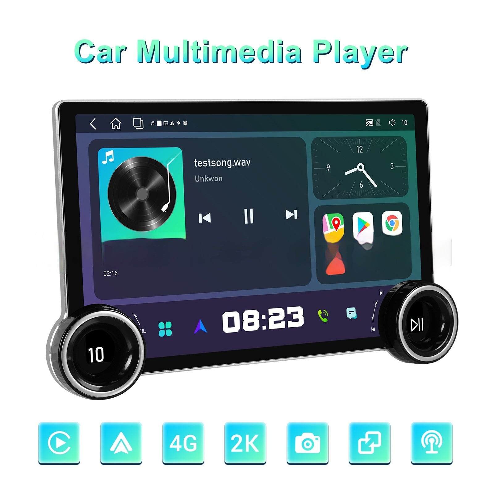 Double Knob Player Navigation With Wireless Carplay Reversing Image