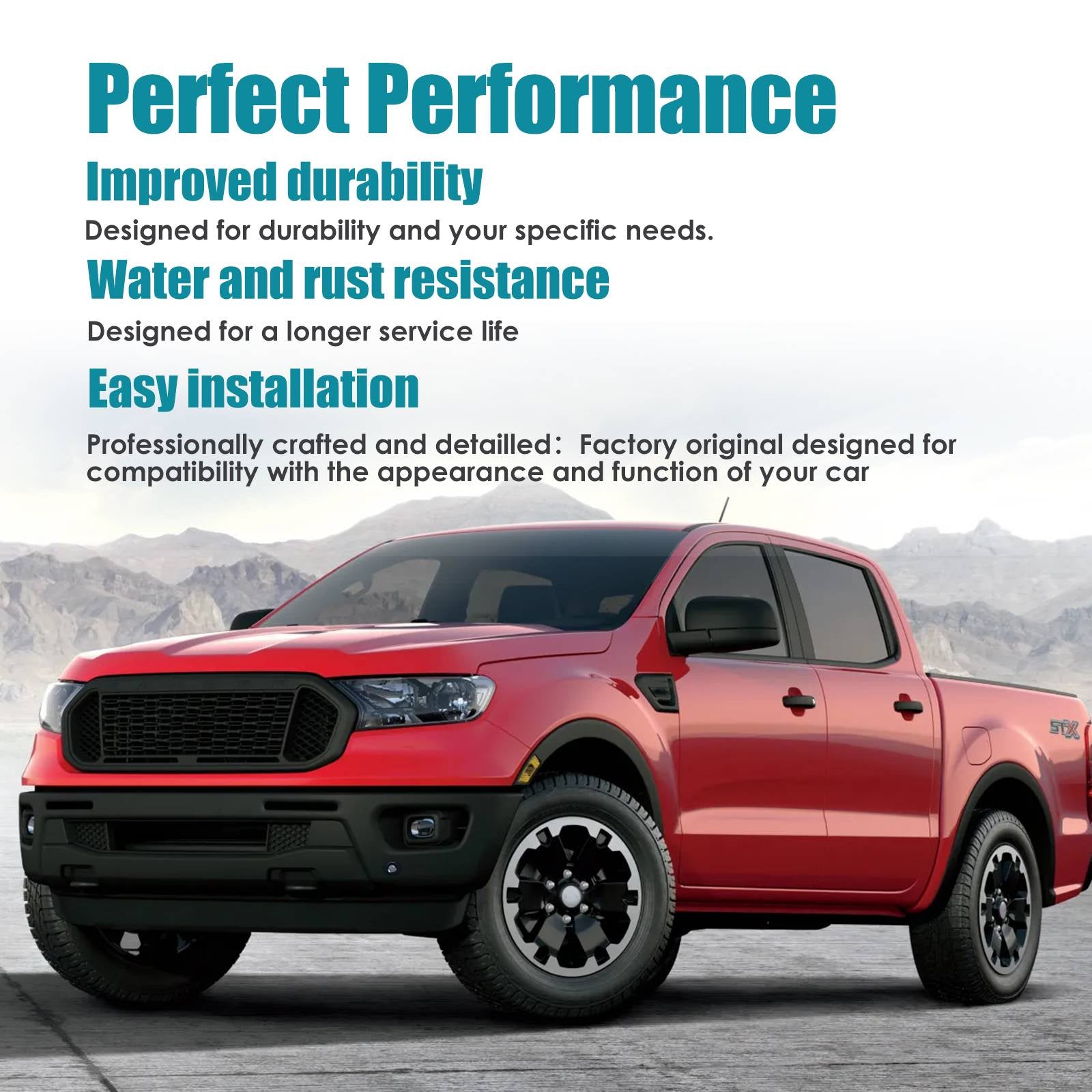 Paintable Steel Front Bumper For 2019-2023 Ford Ranger With Sensor Holes